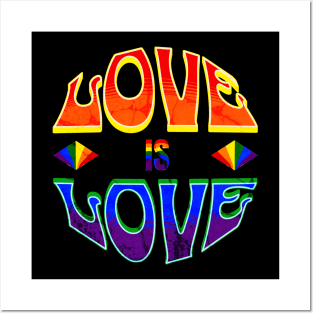 Love is Love Retro Grunge Posters and Art